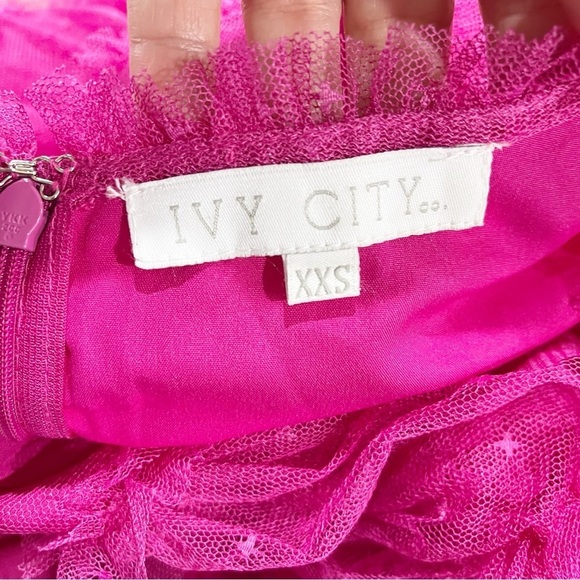 Maxi Dress Size XXS Pink Tulle Whimsical Fairy Princess Prom Formal Star Print - Picture 7 of 11